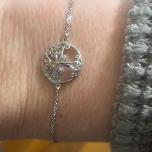 Silver Tree of Life Adjustable Bracelet